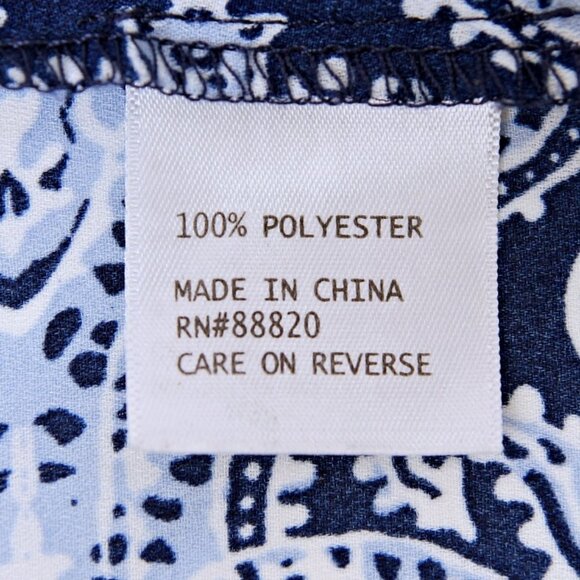 Ava Christine Blue Paisley Scoop Neck Short Sleeve Blouse - Picture 8 of 9